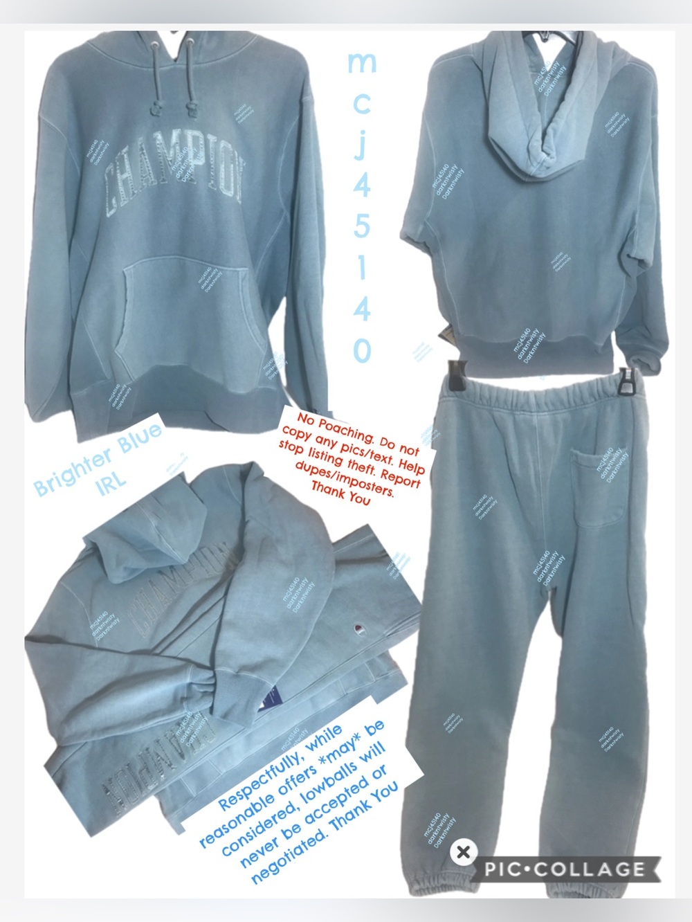 BNWT Urban Outfitters Lim Ed. Champion RW Set Excl Lim Ed M Hoodie, M Pants NWT - Picture 6 of 14